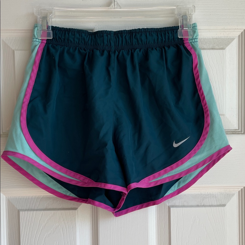 Nike Women's Teal, Mint & Pink Athletic Running Shorts S
